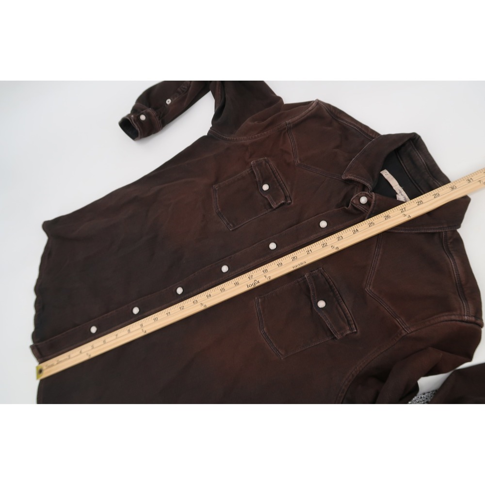 Teleria Zed Roper A Western Shirt Mens XL Distressed Brown Pearl Snap Italy - Picture 12 of 13